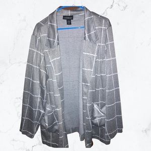 Lane Bryant Grey Windowpane Blazer Jacket